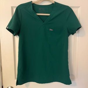 Figs Catarina One-Pocket Scrub Top - Hunter Green - XS